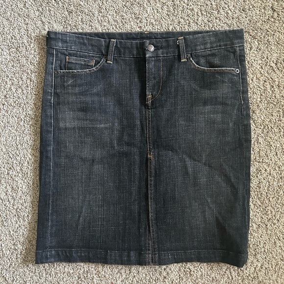 Citizens Of Humanity Dark Denim Skirt Sophia Knee Length Cotton Business Size 31 - Picture 1 of 9